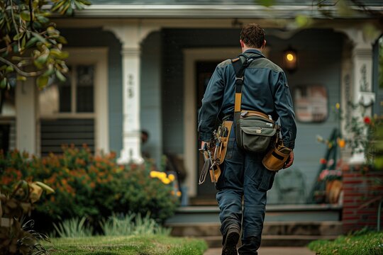 Experienced Handyman Arriving at House