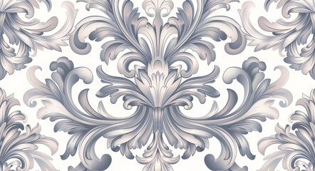 A floral ornament with ornate damask patterns on a seamless modern background. This graphic pattern is ideal for fabrics, wallpaper, packaging, etc.