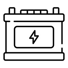 Car battery black line icon