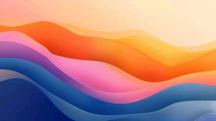Wavy shapes filled with colorful gradients make up this wallpaper