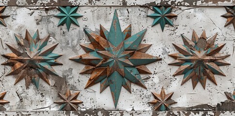 - Illustration for an interior design of a house where there is a wall of ceramic tiles, a wallpaper, and a linoleum floor with lots of mixed decorations, as well as a textile background for a