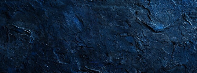 Fototapeta premium An abstract banner panorama of dark blue concrete stone wall paper texture