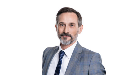 Office manager. Businessman isolated on white. Businessman in suit. Mature businessman. Business boss portrait of business man. Successful business. Success of entrepreneur