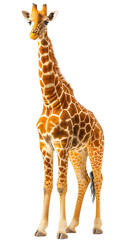Fototapeta premium [Transparent Background PNG]Giraffe Standing on White Background