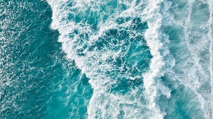 Aerial view ocean waves aerial view of turquoise