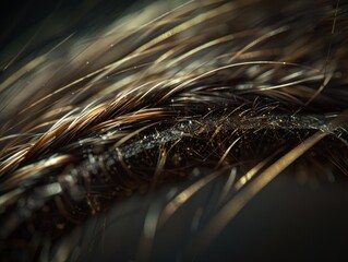 A close-up of fine hairs. AI.
