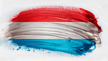 Paint stain in the colours of the Luxembourg flag