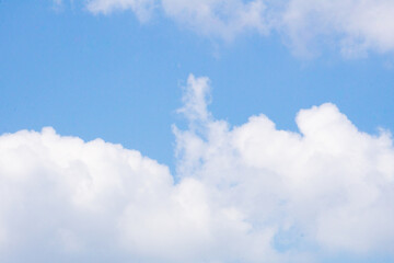 Obraz premium Summer blue sky cloud gradient light white background. Beauty clear cloudy in sunshine calm bright winter air bacground. Gloomy vivid cyan landscape in environment day horizon skyline view spring wind