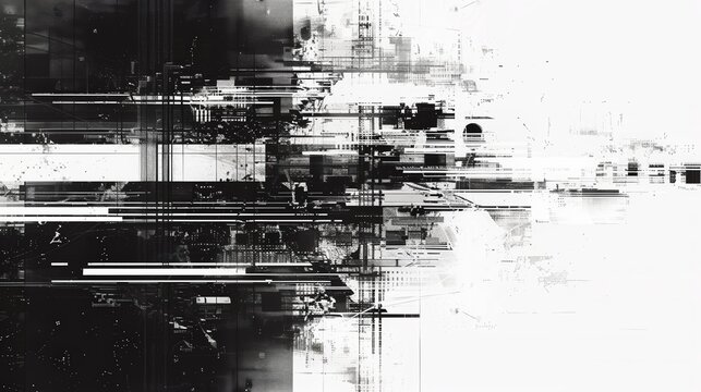Abstract black and white background with geometric shapes