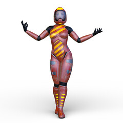 サイバーウーマン　3DCGレンダリング