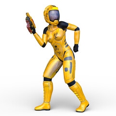 サイバーウーマン　3DCGレンダリング