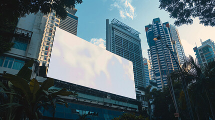 billboard mock-up among sky scrapers in New York 