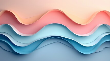 Abstract background with colorful paper waves flowing