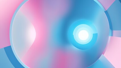 Abstract geometric art with blue and pink diagonal design, smooth gradient render