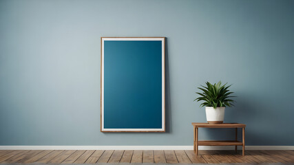 Mockup poster con el lienzo de color verde en una habitación