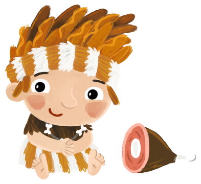 recommend clip art: cartoon ancient prehistoric caveman cave boy character isolated illustration for children