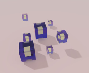 3D Ilustración material transparente