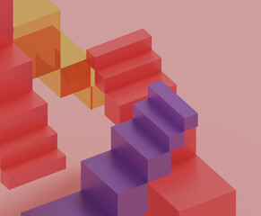 3D Ilustraci&oacute;n colores saturados