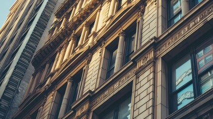 Obraz premium A tall building with a clock on its side