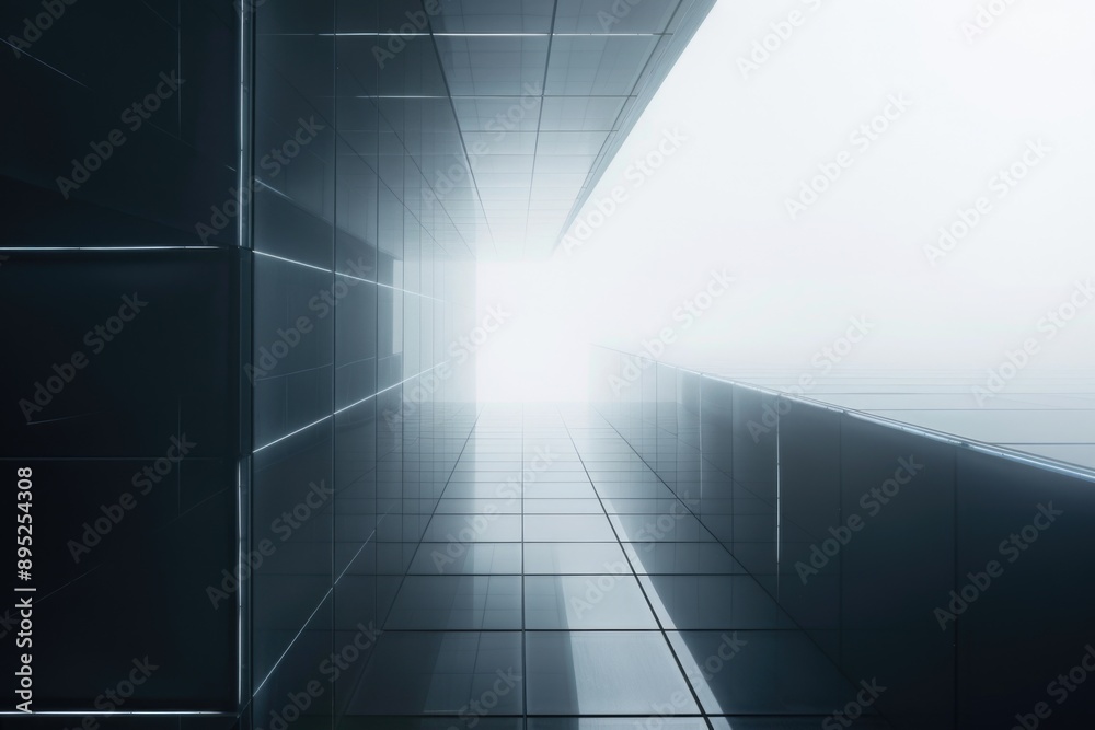 Poster high-rise building with numerous windows, perfect for architecture or cityscape images