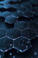 Hexagonal cells arranged on a flat surface, perfect for data visualization or mathematical concepts illustrations