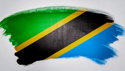 Paint stain in the colours of the Tanzanian flag