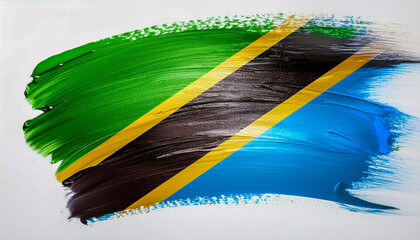 Paint stain in the colours of the Tanzanian flag