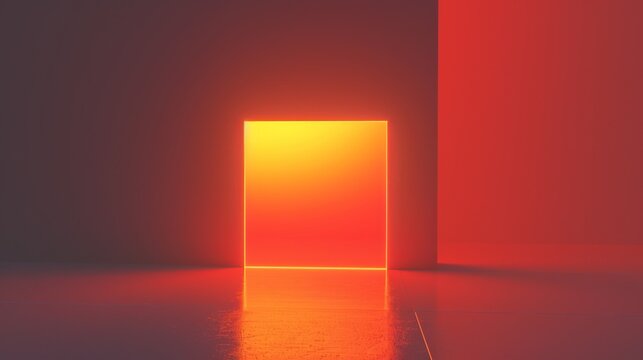 Abstract background showing bright orange square emitting light