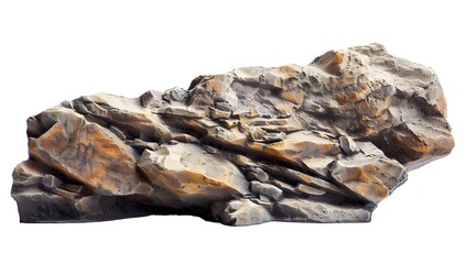 Earth-toned rock podium with a white background for showcasing products or decorations.

