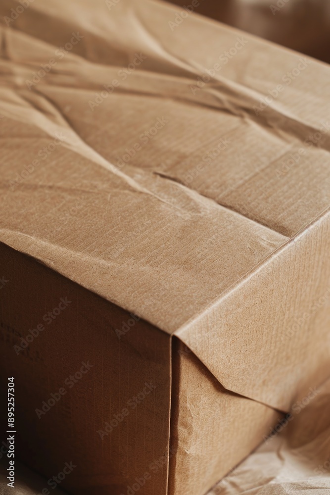 Poster A simple brown box sitting on a table with a plain background