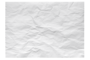 White crumpled paper texture isolated on transparent background. The paper has a soft, textured surface with visible wrinkles and folds.