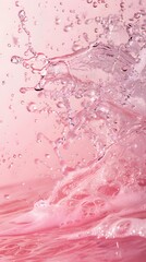Bright pink water splash with waves and fun motion.

