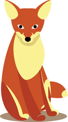 fox sitting illustration without background animated minimalist style
