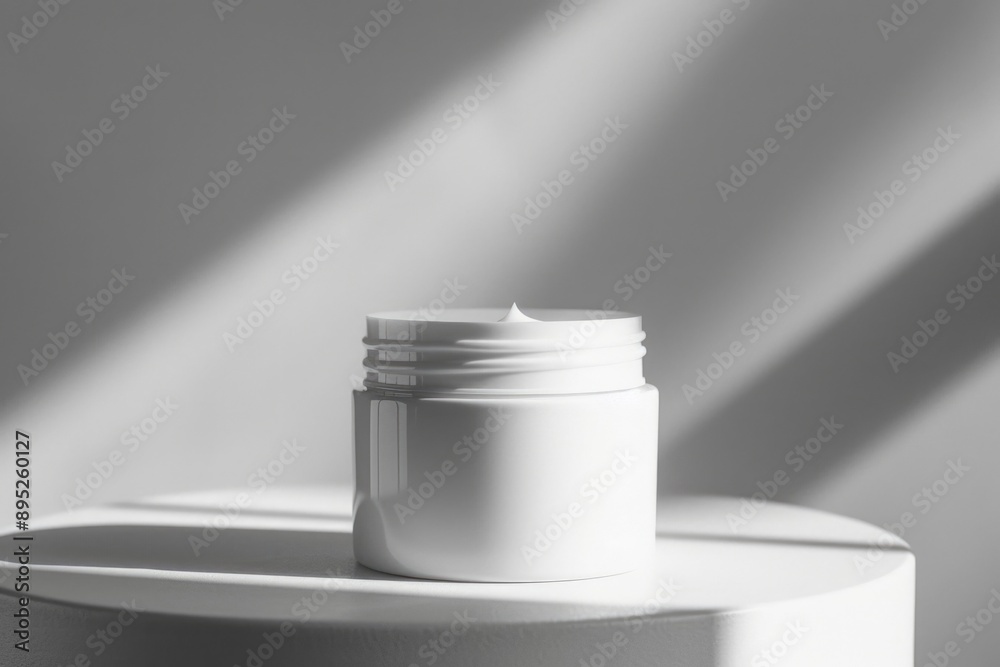 Poster a white container sitting on a table