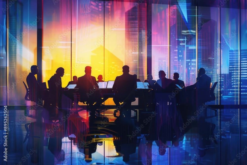 Poster group of people working together on computers