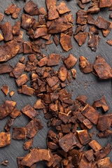 chocolate chips made from coconut pulp fried in chocolate