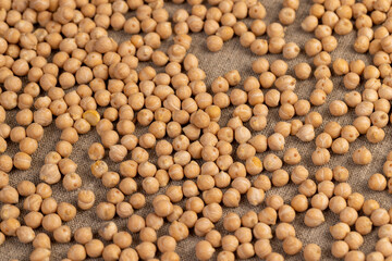 uncooked healthy grains of chickpeas porridge