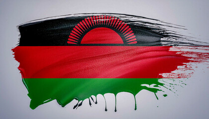 Paint stain in the colours of the Malawi flag