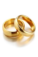 an image of two gold rings on a white background