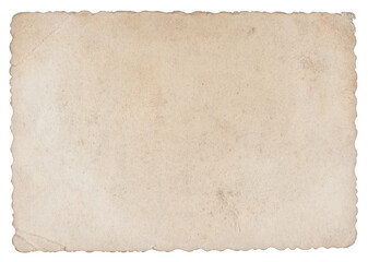 Vintage empty photo paper with dust on transparent background