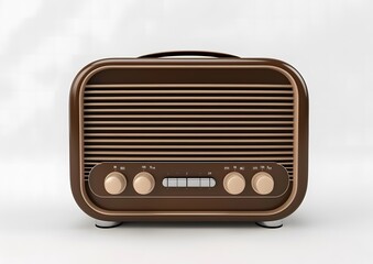Fototapeta premium Retro Brown Radio with Simple Design