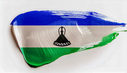 Paint stain in the colours of the flag of Lesotho