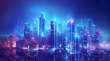 Fototapeta premium Smart city and abstract pattern connection with speed line light, big data connection technology concept .