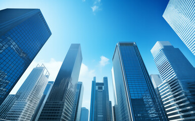 Fototapeta premium Office building top view background in retro style colors.