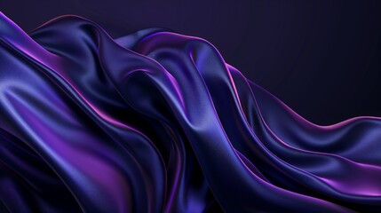 Elegant purple cloth is flowing on a dark background, creating a luxurious and sophisticated atmosphere