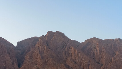 A mountain shaped like a lion's head, from the Amlen-Tafraout Mountains