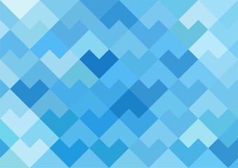 Mosaic pixel blue background. Gradient abstract tile background. Artistic puzzle background.