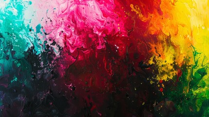 Acrylic paint blending to create abstract patterns in background