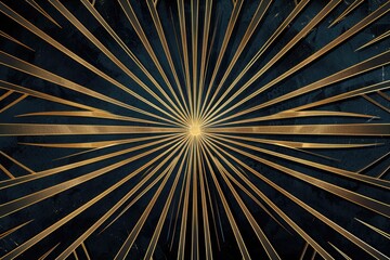 Obraz premium A sunburst design on a black and gold background, perfect for use in designs, presentations, or as a decorative element