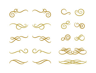 アンティークカラーのレトロなラインフレーム素材セット